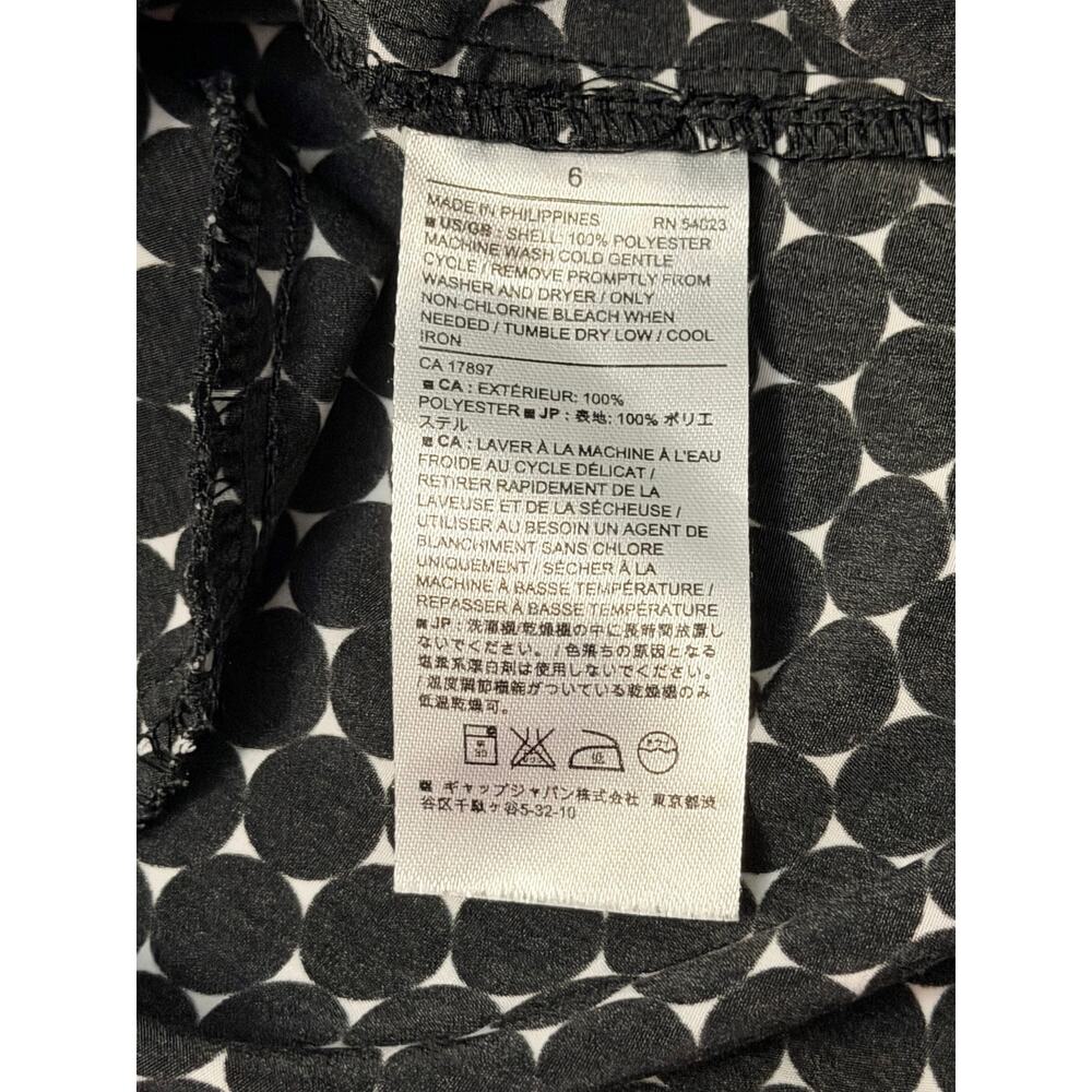 Banana Republic Geometric Print Sleeveless Belted Shirt Dress Black White 6 - Picture 7 of 7